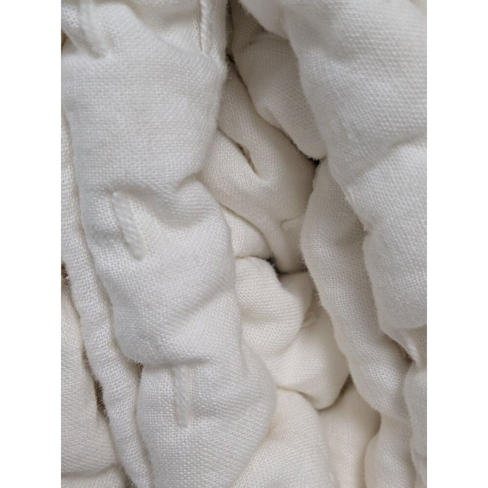 Quince European Linen Cotton Stitch Quilt 3PC Set Color White Size Full/Queen - Picture 2 of 7